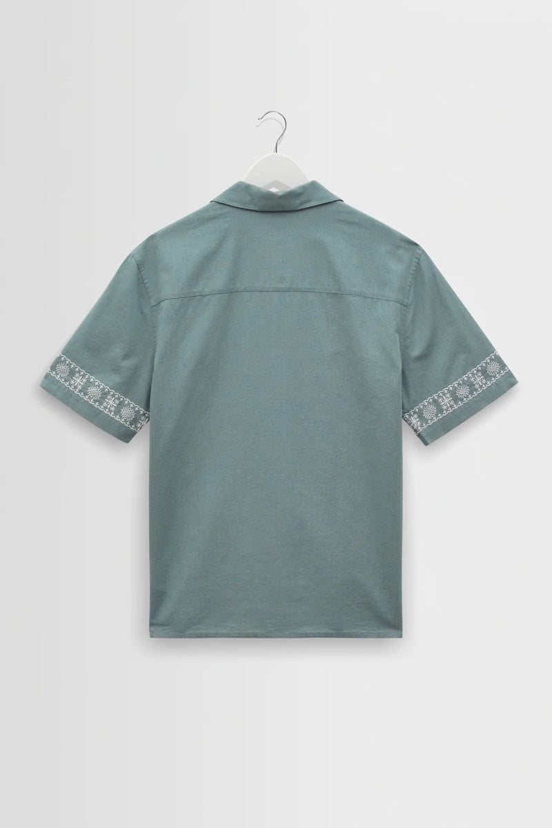 Wholesale,Wax London, Wax London Sea Green/Ecru Embroidered Shirt, Green, Extra Extra Large-51-TagXXL
