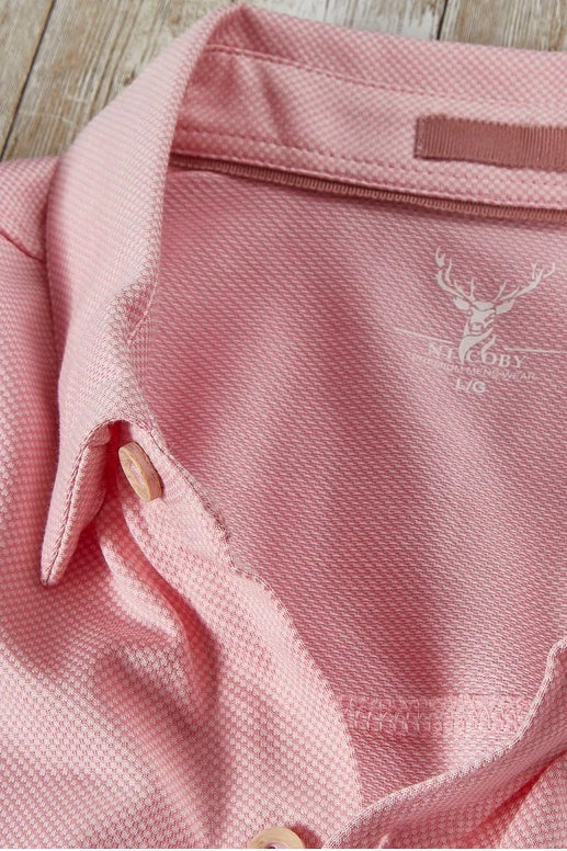 Nicoby Age of Wisdom Pink Birdseye Textured Knit Shirt