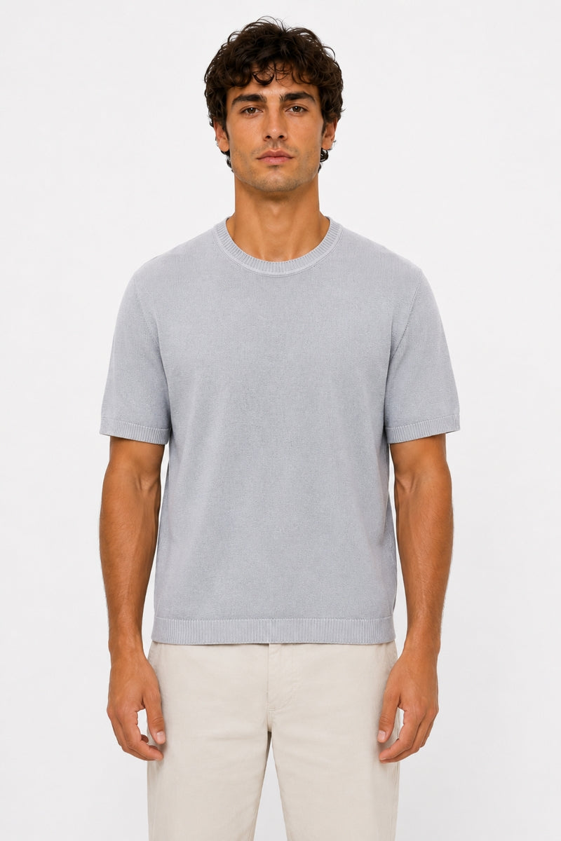 Wholesale,Luchiano Visconti, Luchiano Visconti Blue Double Faced Knit T-Shirt, Blue, Extra Extra Large-45-TagXXL