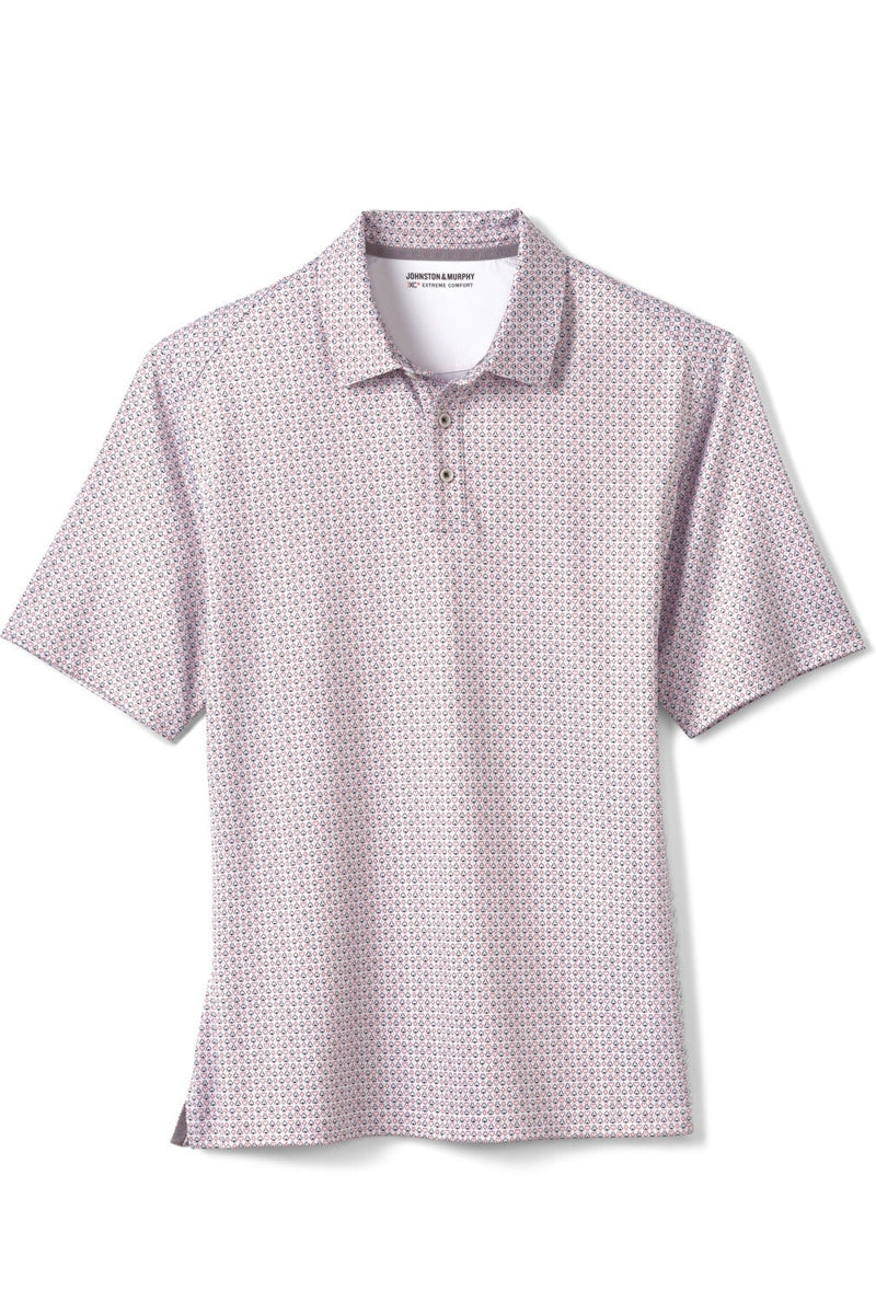 Wholesale,Johnston & Murphy, Johnston & Murphy Red/Black Card Suit Print Performance Polo, Red, Medium-44-TagMLarge-48-TagLExtra Large-50-TagXL
