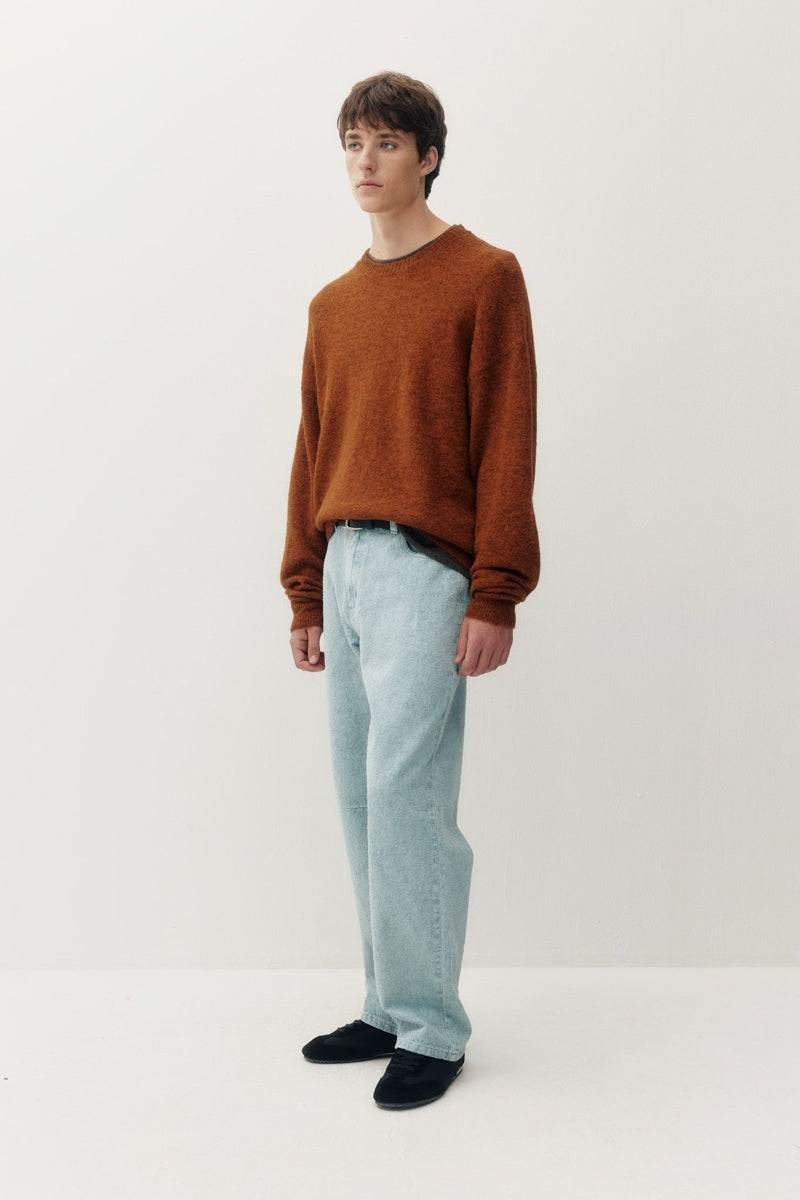 Wholesale,Kuwalla Tee, Kuwalla Tee Orange Brushed Knit Crew Sweater, Orange, Small-44-TagSMedium-46-TagMLarge-48-TagLExtra Large-50-TagXLExtra Extra Large-52-TagXXL