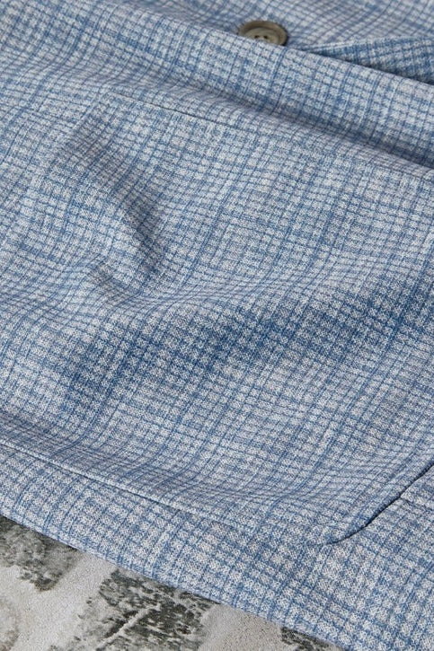 Nicoby Age of Wisdom Sky Plaid Knit Stretch Blazer