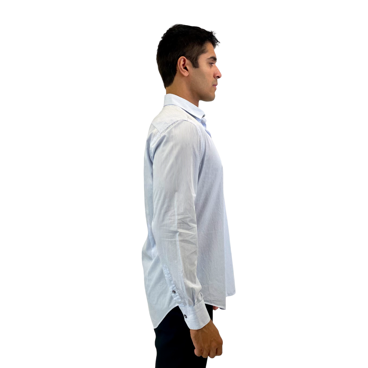 The RealReal,Lanvin, Lanvin Striped Light Blue Striped Long Sleeve Button Up Shirt, Blue, Large-45-TagL