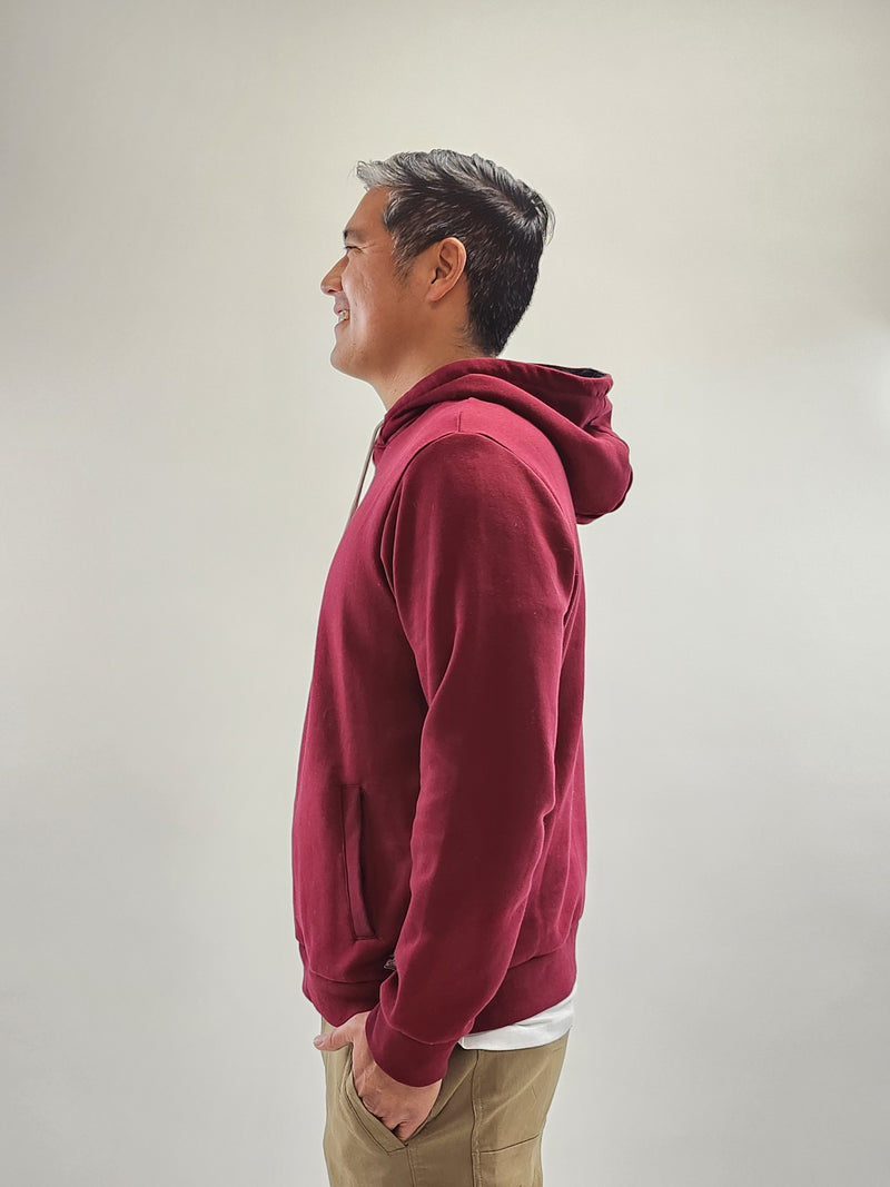 Bonobos Deep Red Popover Fleece Hoodie