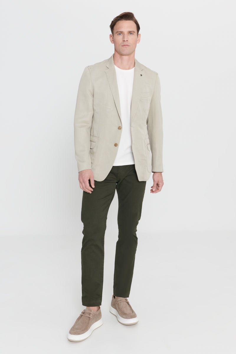 Wholesale,Altinyildiz Classics, Altinyildiz Classics Beige Linen/Tencel Blend Slim Fit Suit, Tan, Extra Large-46-Tag56