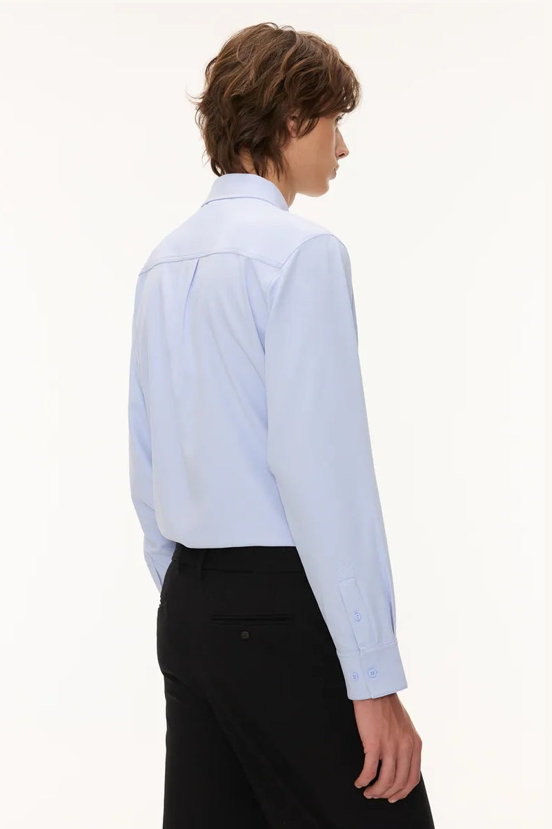 Direct From Brand,FYNE, FYNE Blue Four-Way Stretch Button-up Shirt, Blue, Small-43-TagSMedium-45-TagMLarge-47-TagL