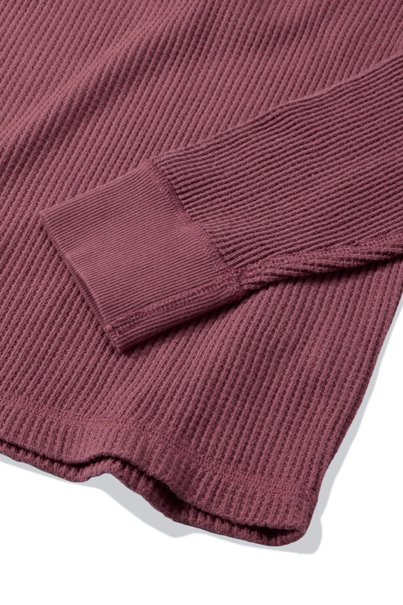 Faire,Grayers, Grayers Maroon Hefty Waffle Knit Stretch Henley, Red, Small-42-TagS