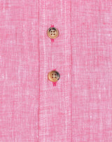R2 Amsterdam Pink Short Sleeve Linen Shirt