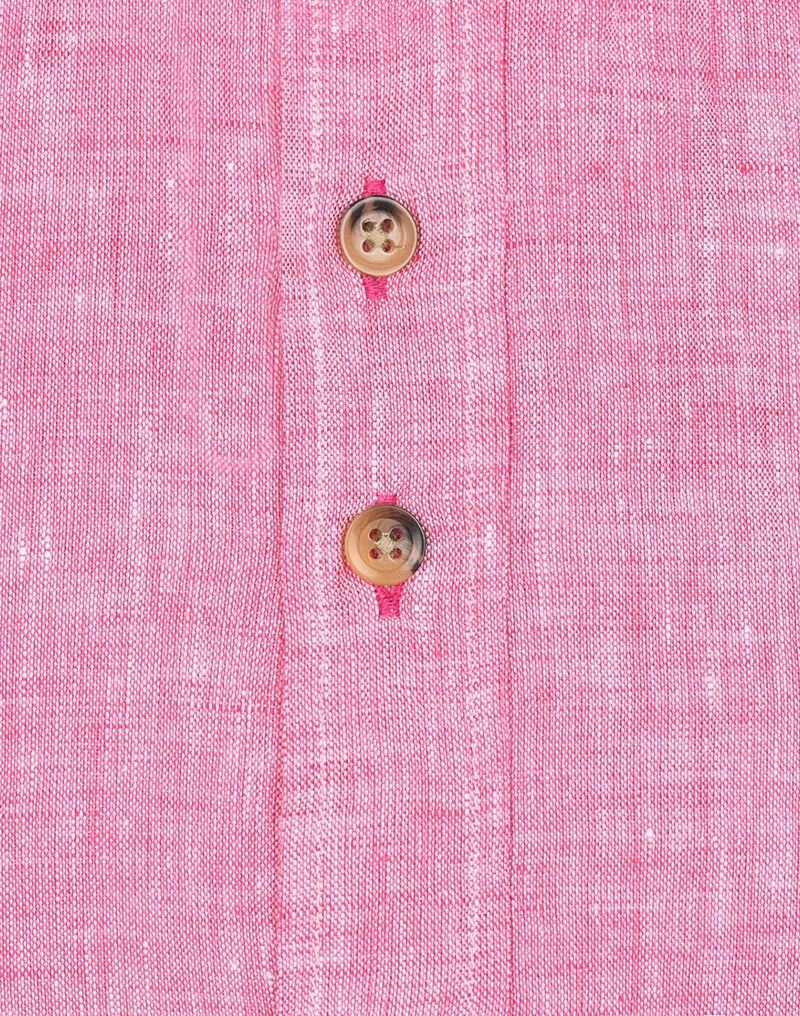 R2 Amsterdam Pink Short Sleeve Linen Shirt