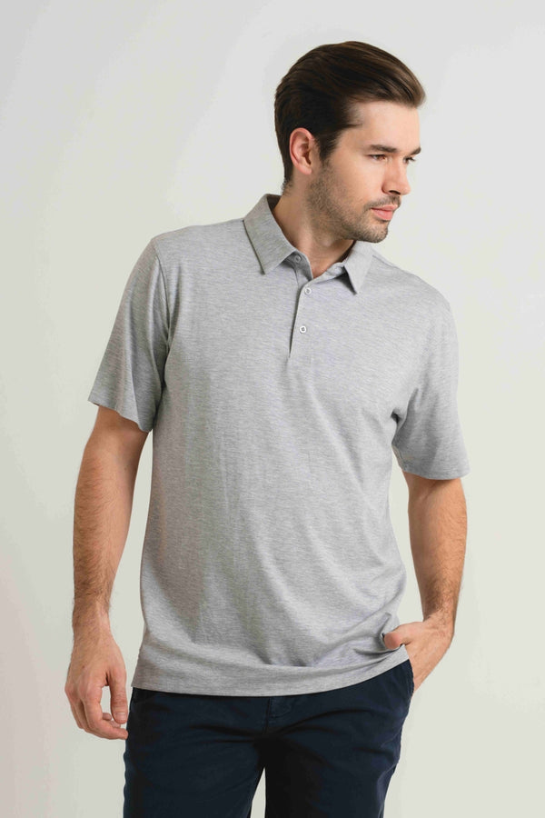American Heritage Grey 4-way Stretch Performance Polo