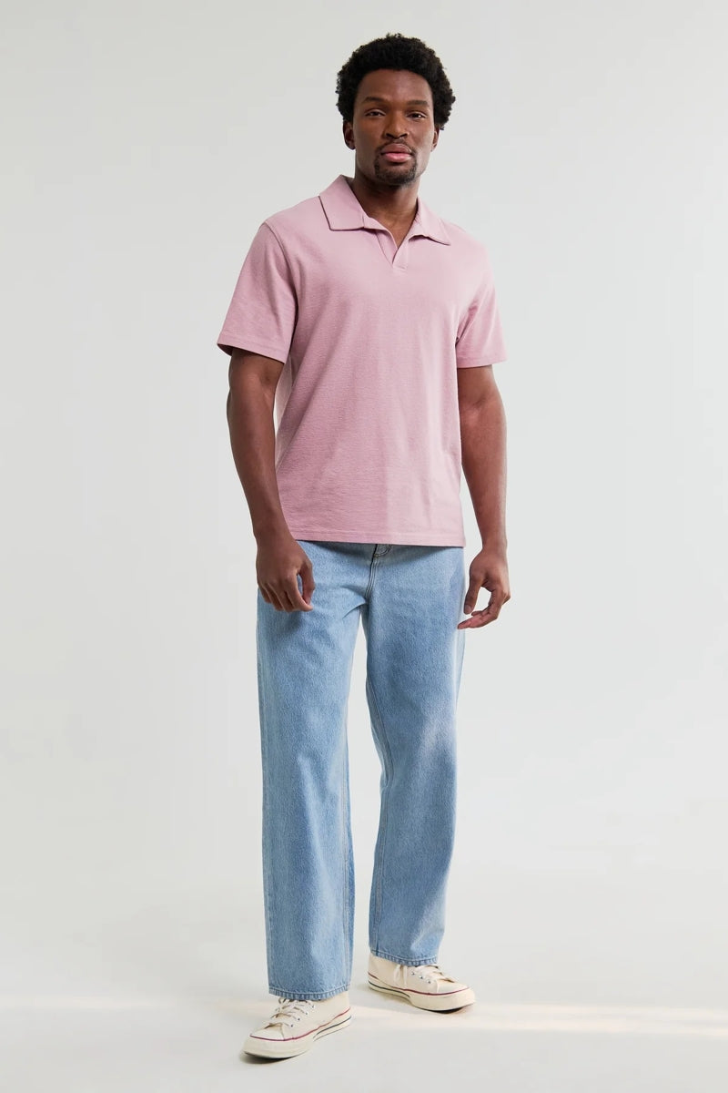 Wholesale,Wax London, Wax London Dusty Pink Textured Organic Cotton Polo, Pink, Medium-43-TagMLarge-45-TagLExtra Large-47-TagXL