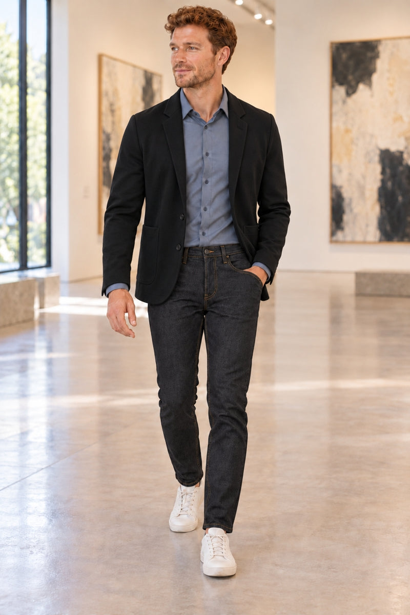 Wholesale,Easy Mondays, Easy Mondays Black Soft Knit Blazer, Black, Small-42-TagSMedium-44-TagMLarge-46-TagLExtra Large-48-TagXLExtra Extra Large-50-TagXXL