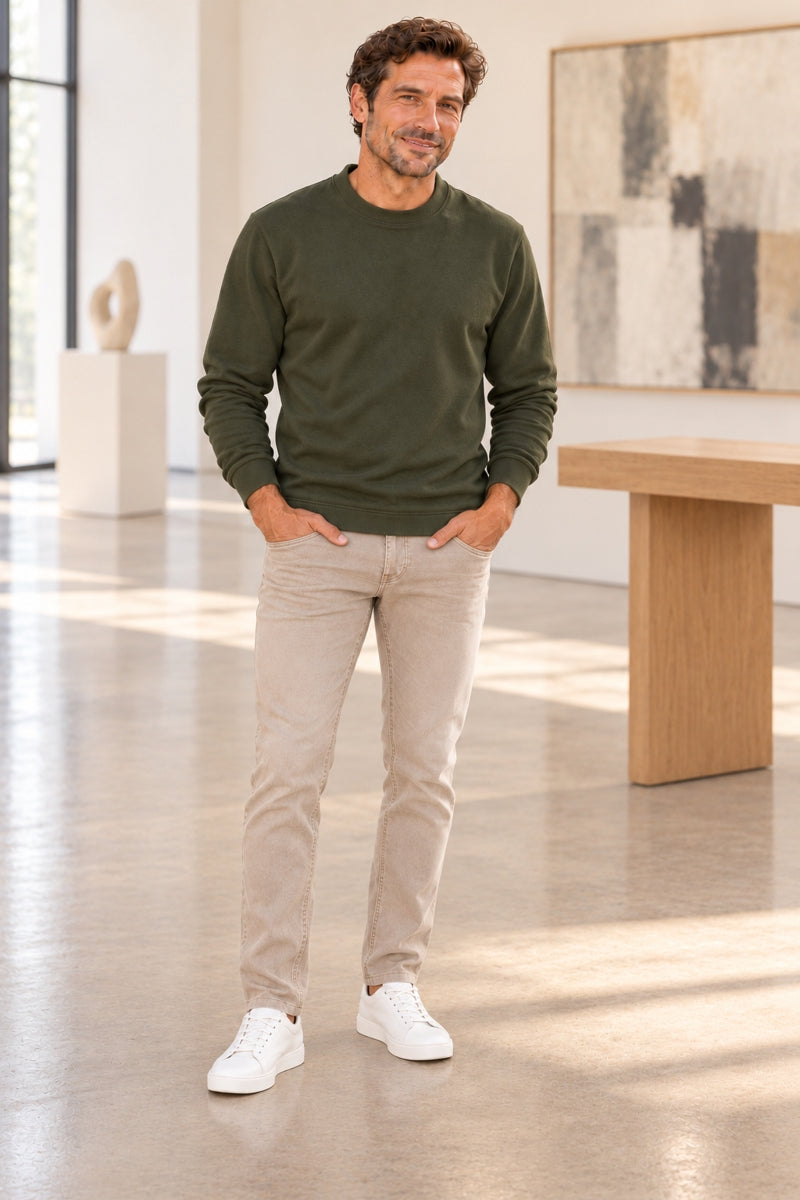 Wholesale,Casual Friday, Casual Friday Olive Knit Sweatshirt, Green, Small-40-TagSMedium-42-TagMLarge-44-TagLExtra Large-47-TagXLExtra Extra Large-50-TagXXL