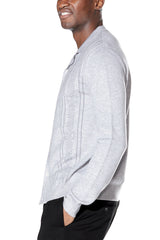 Civil Society Heather Grey Knit Full Placket Sweater Shirt