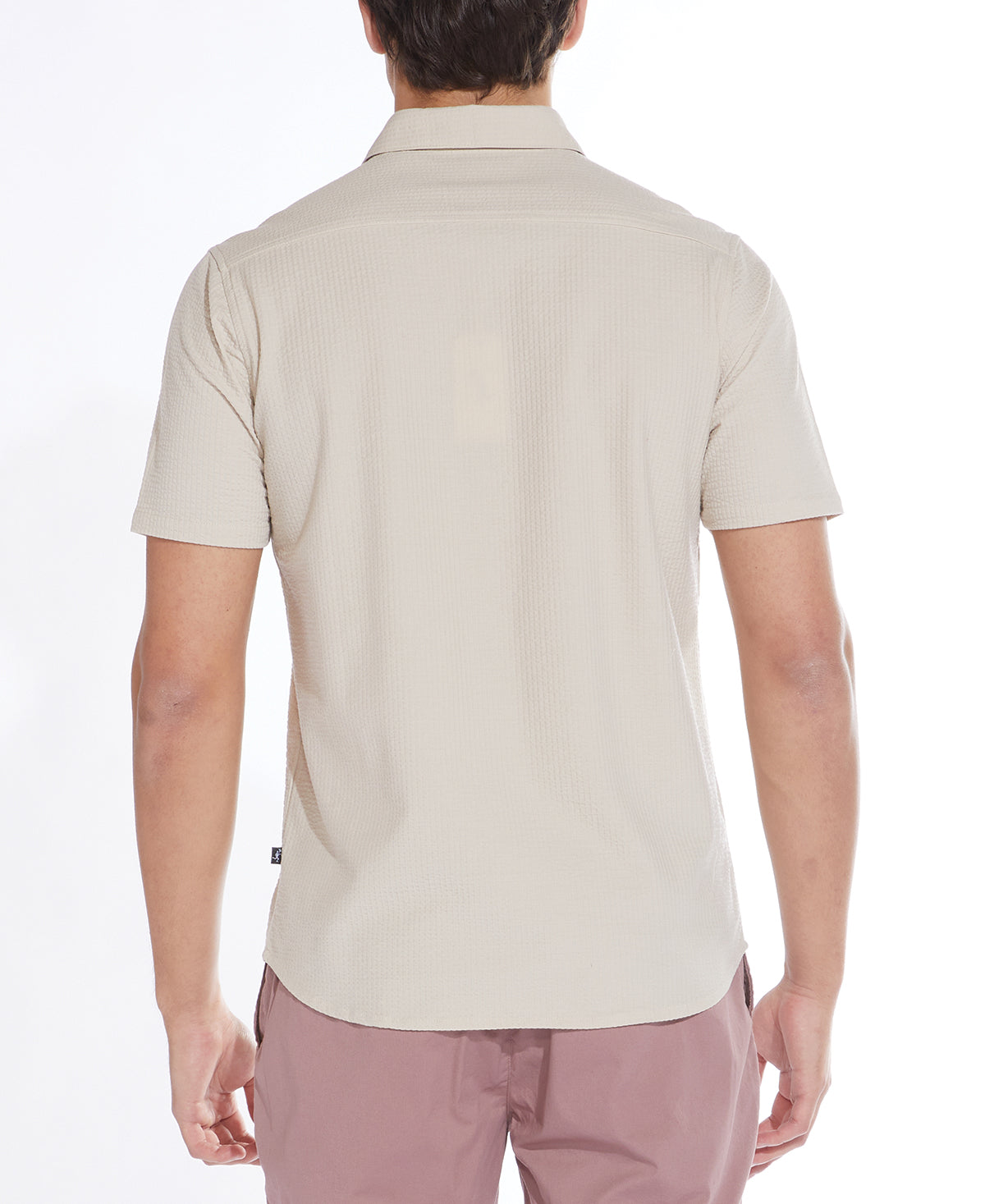 Wholesale,Civil Society, Civil Society Beige Knit Seersucker Short Sleeve Shirt, Tan, Small-40-TagSMedium-42-TagMLarge-44-TagLExtra Large-47-TagXLExtra Extra Large-50-TagXXL