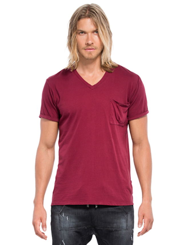 Reese De Luca Wine V-Neck Jersey T-Shirt