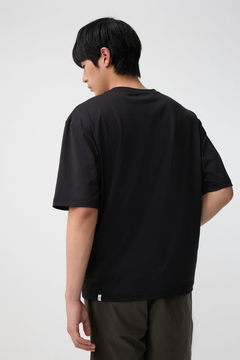 Direct From Brand,FYNE, FYNE Black Moisture Absorption T-Shirt, Black, Large-45-TagL