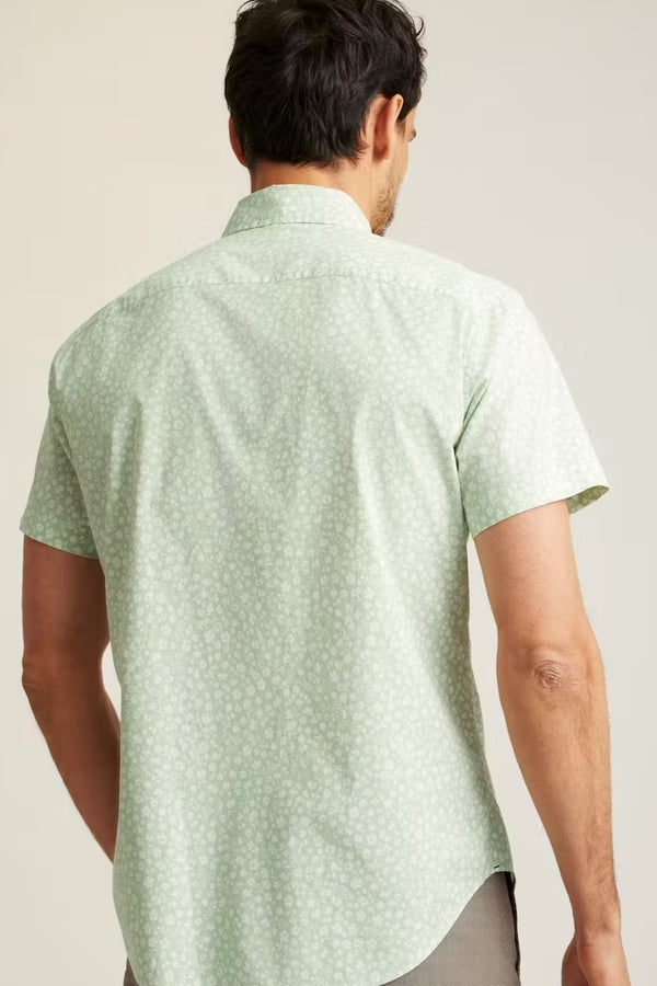 Bonobos Green Floral Print Stretch Short Sleeve Shirt