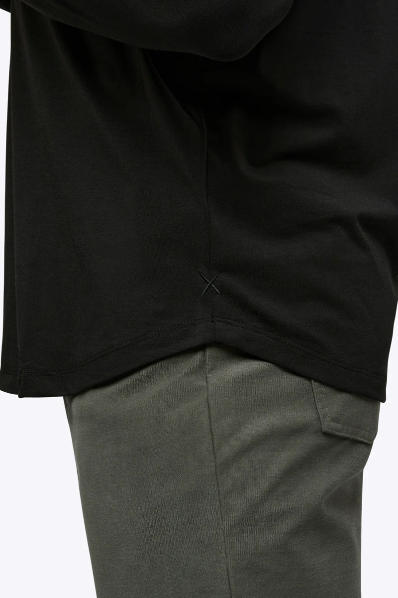 Wholesale,CUTS, CUTS Black Curve-Hem Buttery Soft Tee, Black, Large-43-TagL