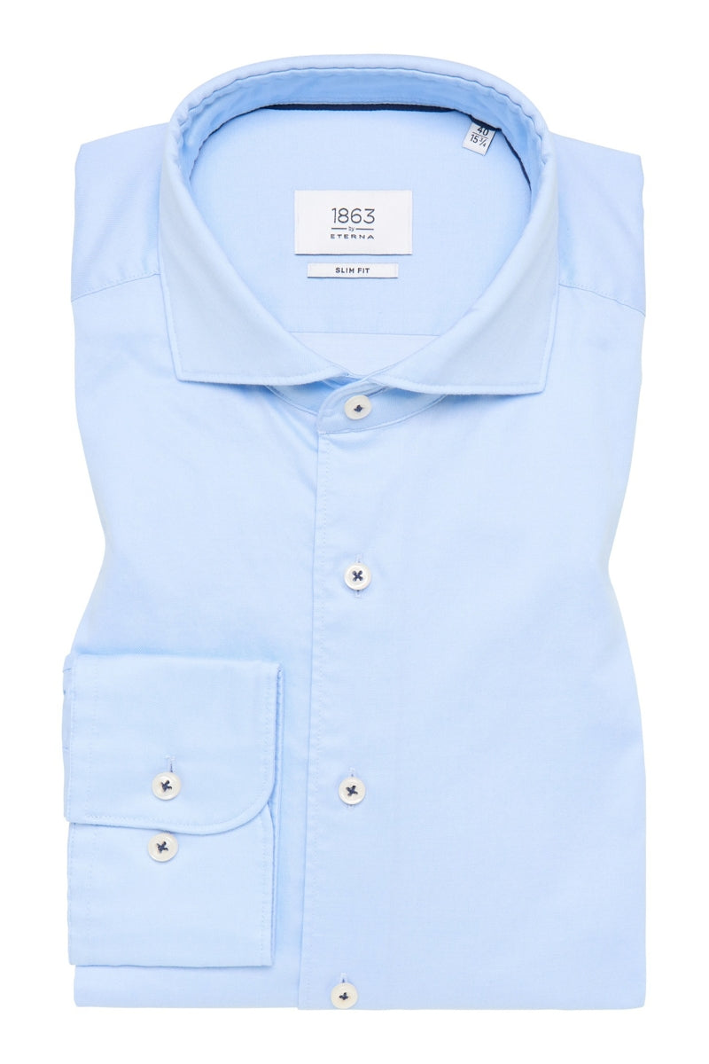 Wholesale,1863 by Eterna, 1863 by Eterna Light Blue Soft Luxury Slim Fit Shirt, Blue, Medium-44-Tag16