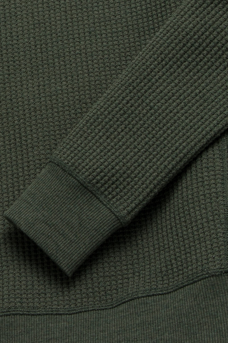 Wholesale,Surfside Supply, Surfside Supply Green Heather Thermal Waffle Weave Crewneck, Green, Small-44-TagSMedium-46-TagMLarge-49-TagLExtra Large-52-TagXLExtra Extra Large-55-TagXXL