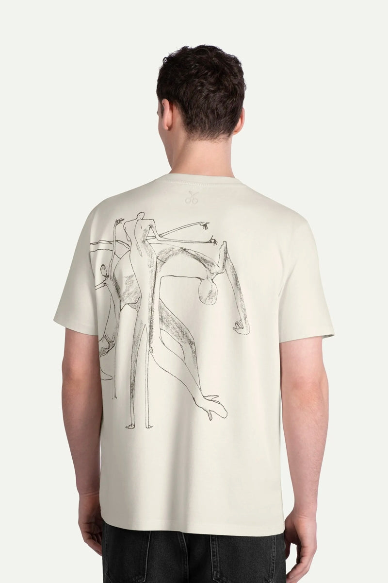 Wholesale,KAFT, KAFT Cream Printed Graphic T-Shirt, Cream, Medium-44-TagM
