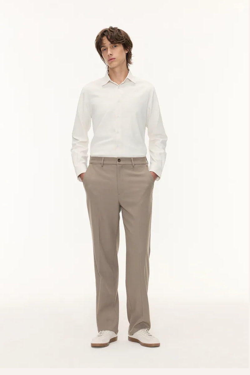 Direct From Brand,FYNE, FYNE Tan Wool-like Four-Way Stretch Suit Pants, Tan, 34W-29L-TagM