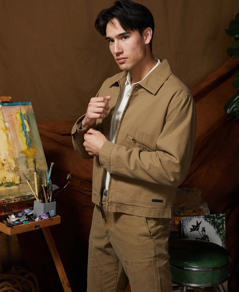 Wholesale,Civil Society, Civil Society Tan Cropped Zip Jacket, Tan, Small-44-TagSMedium-47-TagMLarge-50-TagLExtra Large-52-TagXL