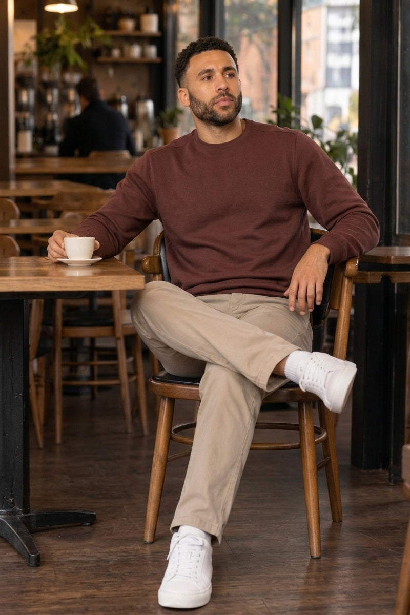 Wholesale,Mason Cruz, Mason Cruz Brown Performance Long Sleeve Tee, Brown, Small-42-TagSMedium-44-TagMLarge-46-TagLExtra Large-48-TagXLExtra Extra Large-50-TagXXL