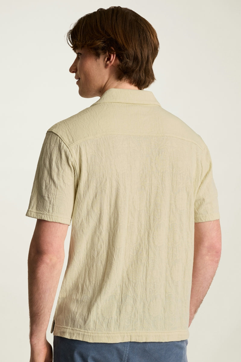Wholesale,Bonobos, Bonobos Light Beige Floral Resort Jacquard Shirt, Cream, Large-46-TagL