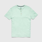 Surfside Supply Green Cotton Slub 3 Button Short Sleeve Henley