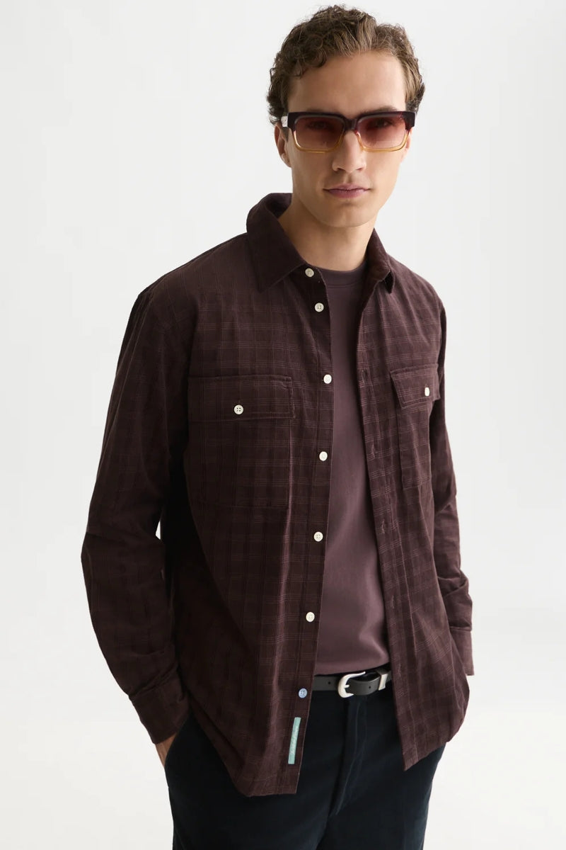 Wholesale,Scotch & Soda, Scotch & Soda Brown Corduroy Checked Overshirt, Brown, Small-44-TagSMedium-46-TagMLarge-48-TagLExtra Large-51-TagXLExtra Extra Large-54-TagXXL