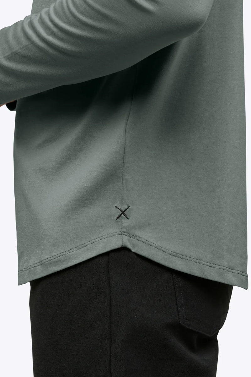Wholesale,CUTS, CUTS Sage Curve-Hem Buttery Soft Tee, Green, Extra Large-45-TagXL