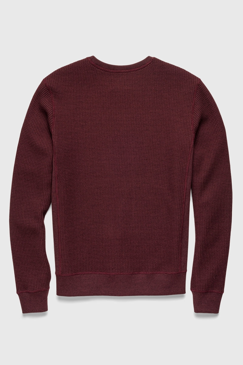 Wholesale,Surfside Supply, Surfside Supply Maroon Heather Thermal Waffle Weave Crewneck, Red, Small-44-TagSMedium-46-TagMLarge-49-TagLExtra Large-52-TagXLExtra Extra Large-55-TagXXL