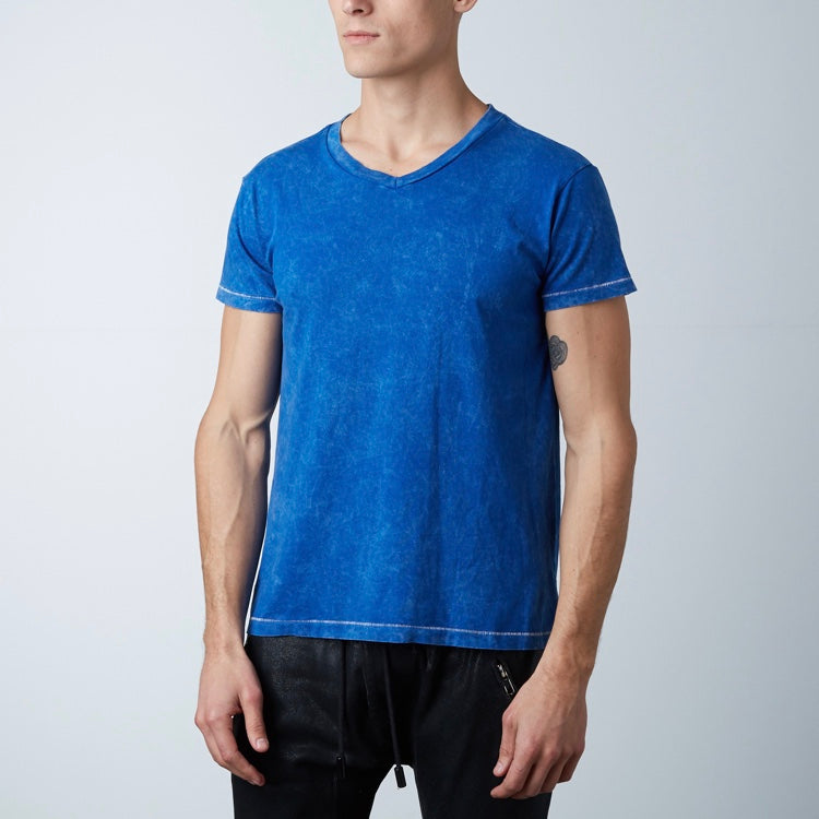 Wholesale,Reese De Luca, Reese De Luca Mineral Blue Short Sleeve Jersey T-Shirt, Blue, Small-38-TagS