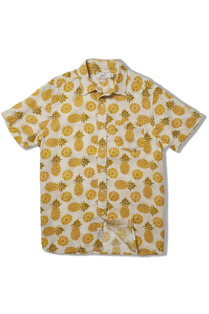 Faire,Grayers, Grayers Yellow Pineapple Slice Print Yarn Dyed Shirt, Yellow, Extra Large-52-TagXL