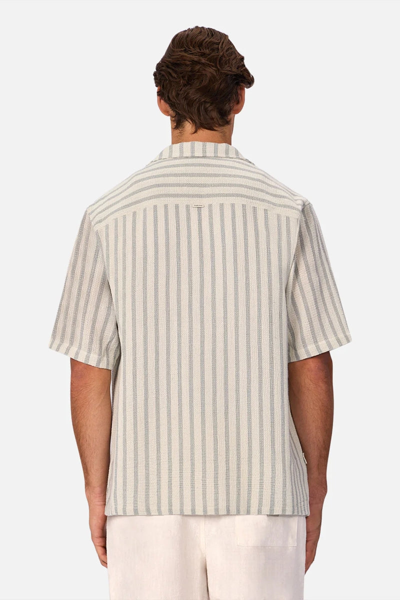 Wholesale,Industrie Stateside Inc, INDUSTRIE AUSTRALIA Off White/Blue Knit Textured Shirt, Cream, Small-43-TagSMedium-45-TagMLarge-48-TagLExtra Large-50-TagXL