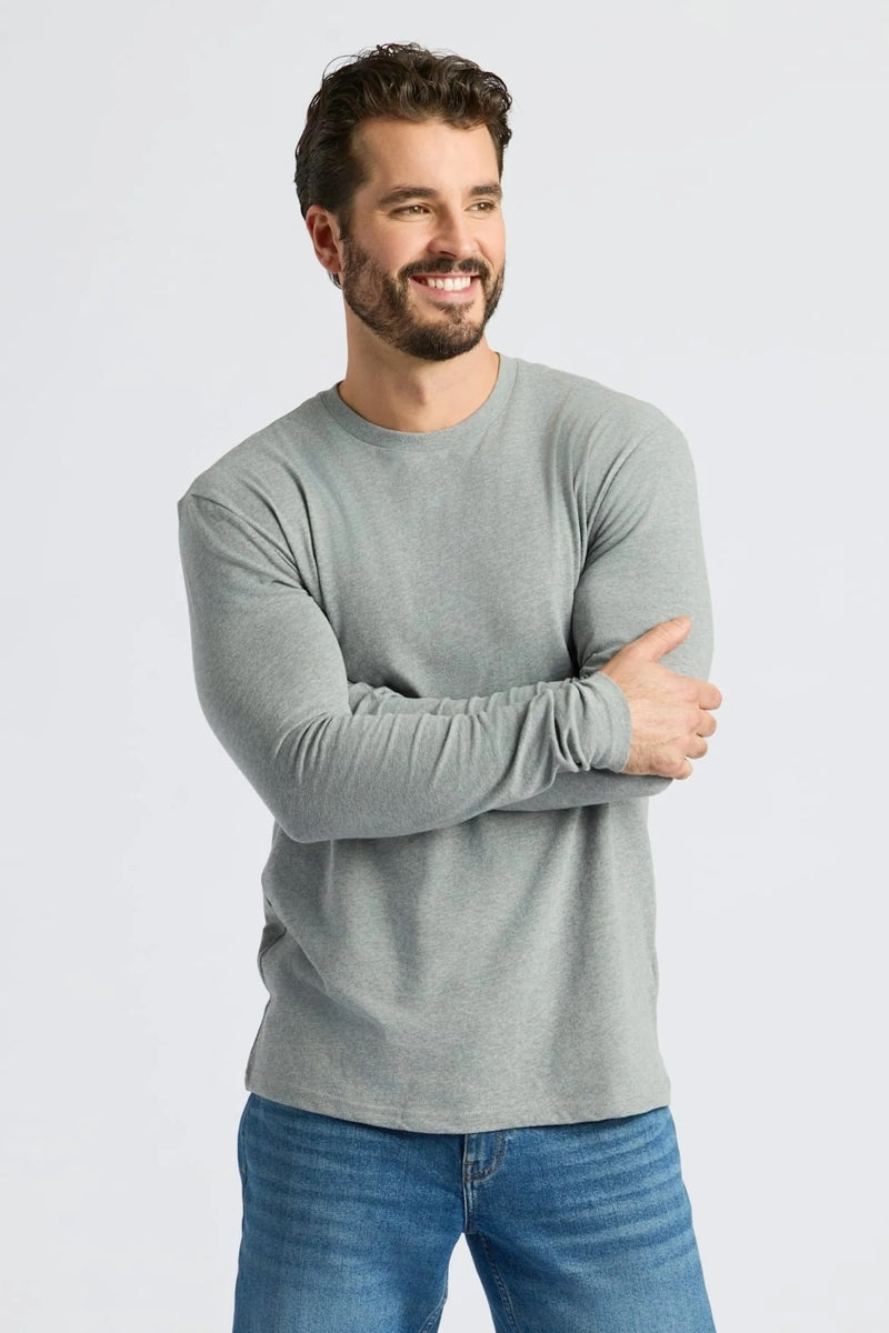 Faire,True Classic, True Classic Heather Grey Long Sleeve T-Shirt, Grey, Extra Extra Large-50-TagXXL