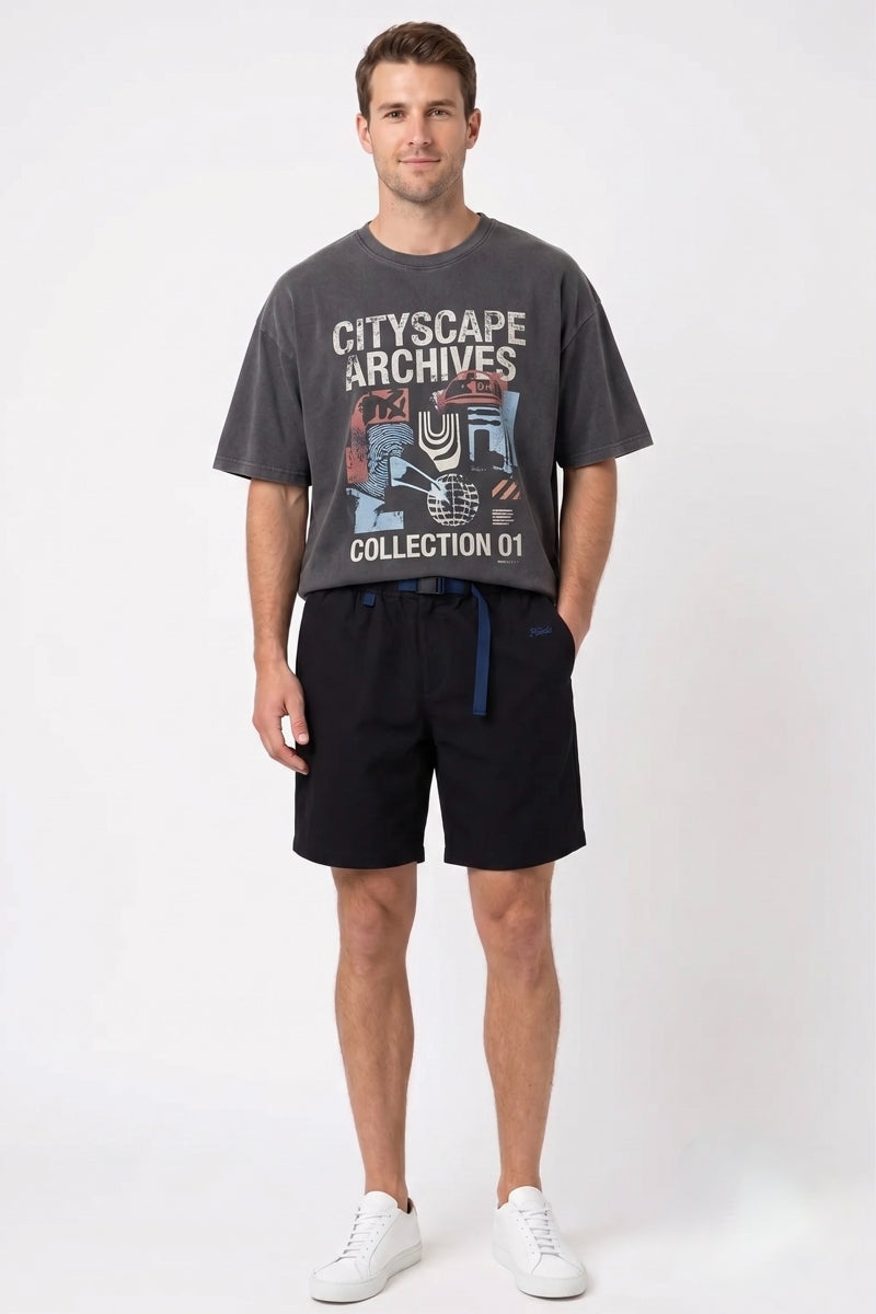 Direct From Brand,HUTCH ASAP, HUTCH BlackTwill Buckle Shorts, Black, 32W-9L-TagM34W-9L-TagL36W-9L-TagXL40W-9L-TagXXL