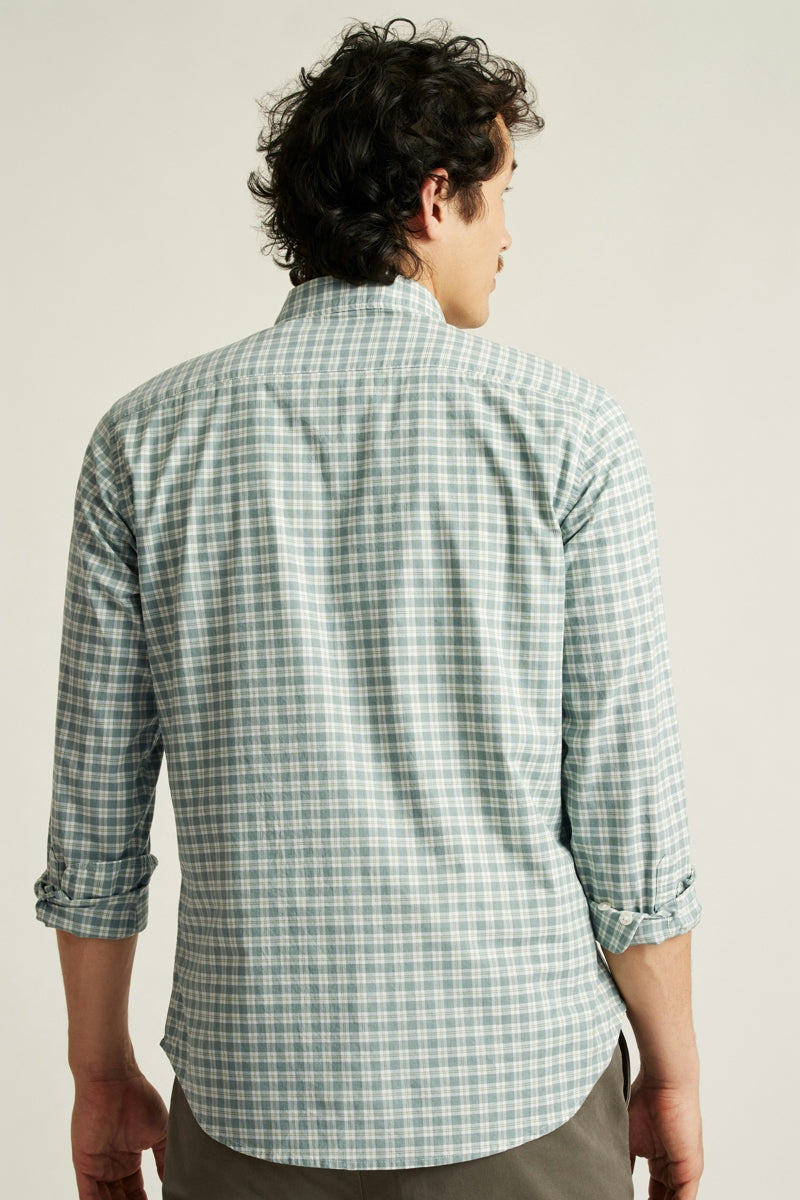 Wholesale,Bonobos, Bonobos Heather Green Plaid Slim Fit Shirt, Green, Medium-42-TagM