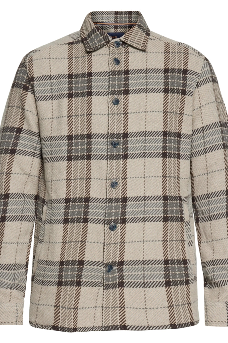 Wholesale,Signal Clothing, Signal Clothing Tan/Brown Check Muted Textured Shacket, Tan, Extra Large-51-TagXL