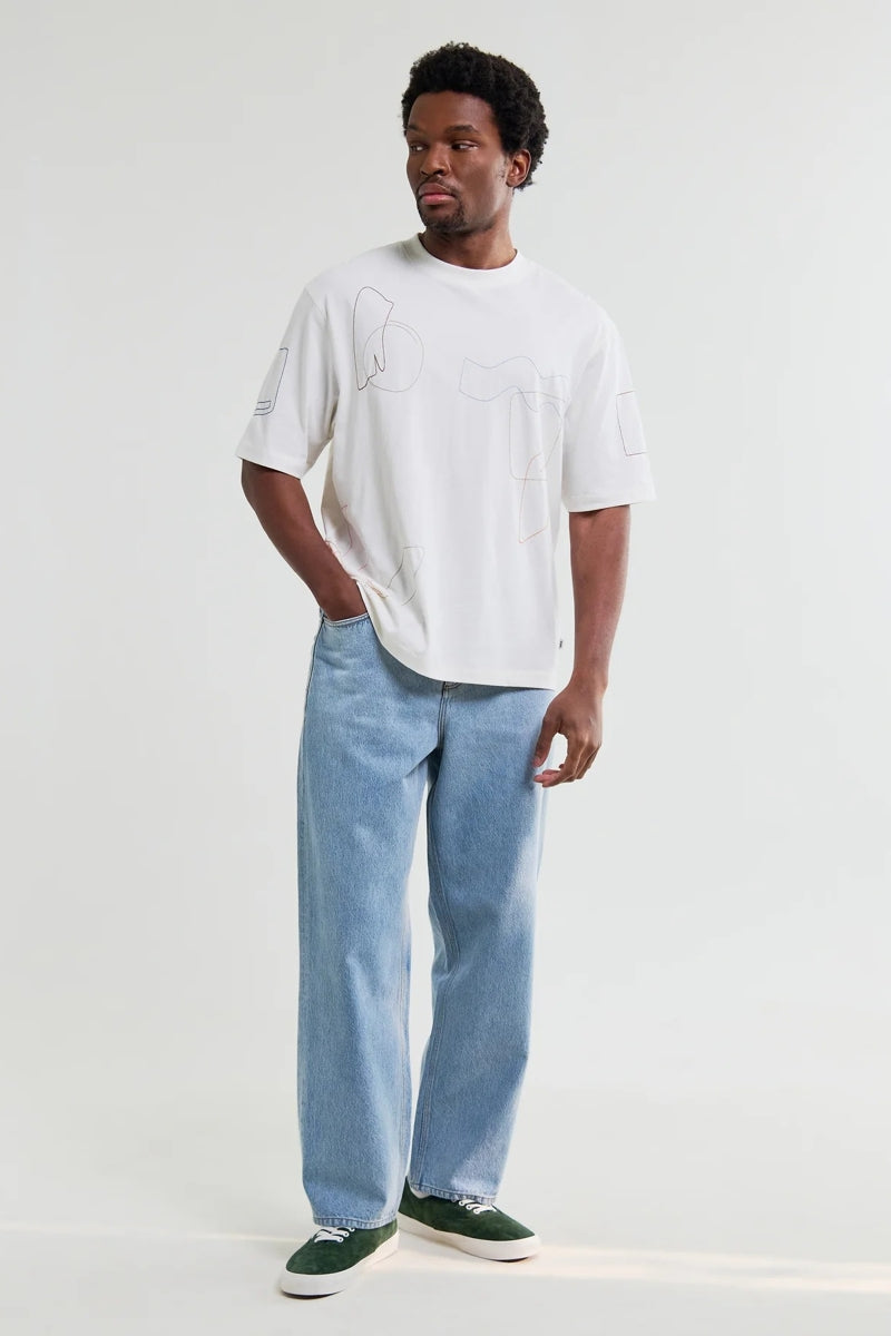 Wholesale,Wax London, Wax London Ecru Organic Cotton Embroidered Shapes T-Shirt, Cream, Small-44-TagSMedium-46-TagMLarge-48-TagLExtra Large-50-TagXLExtra Extra Large-52-TagXXL