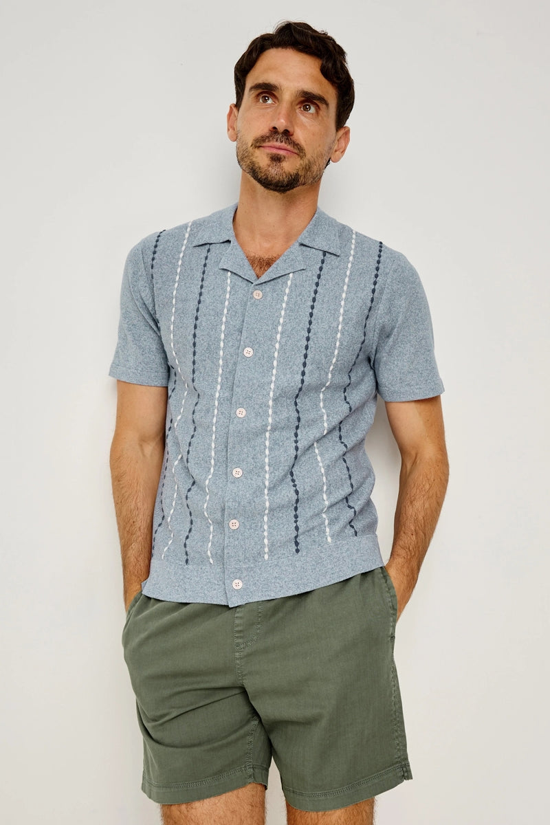 Wholesale,Rails, Rails Light Blue/White Striped Knit Shirt, Blue, Medium-42-TagMLarge-45-TagLExtra Large-48-TagXL