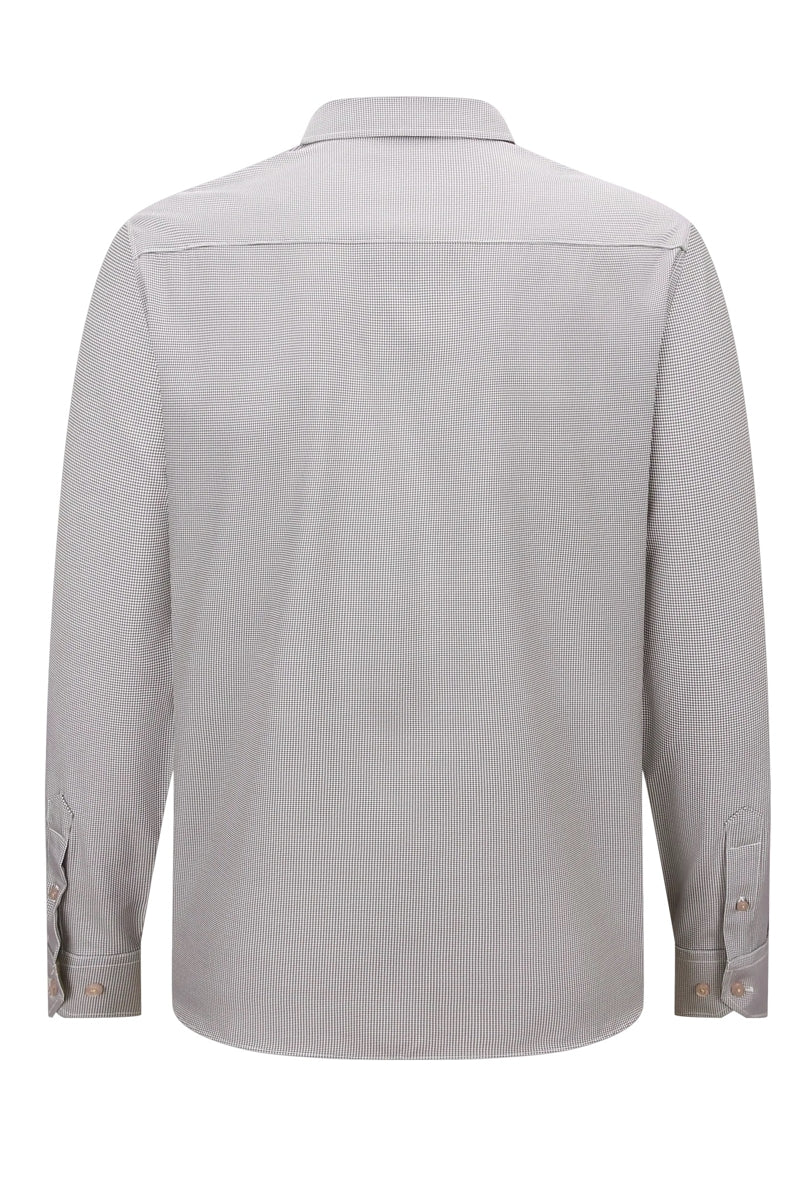 Wholesale,American Heritage, American Heritage Tan Performance Geo Print Long Sleeve Shirt, Tan, Small-43-TagSMedium-46-TagMLarge-49-TagLExtra Large-52-TagXL