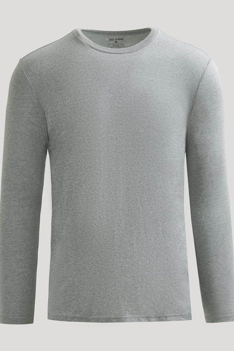 Faire,True Classic, True Classic Heather Grey Long Sleeve T-Shirt, Grey, Large-43-TagL