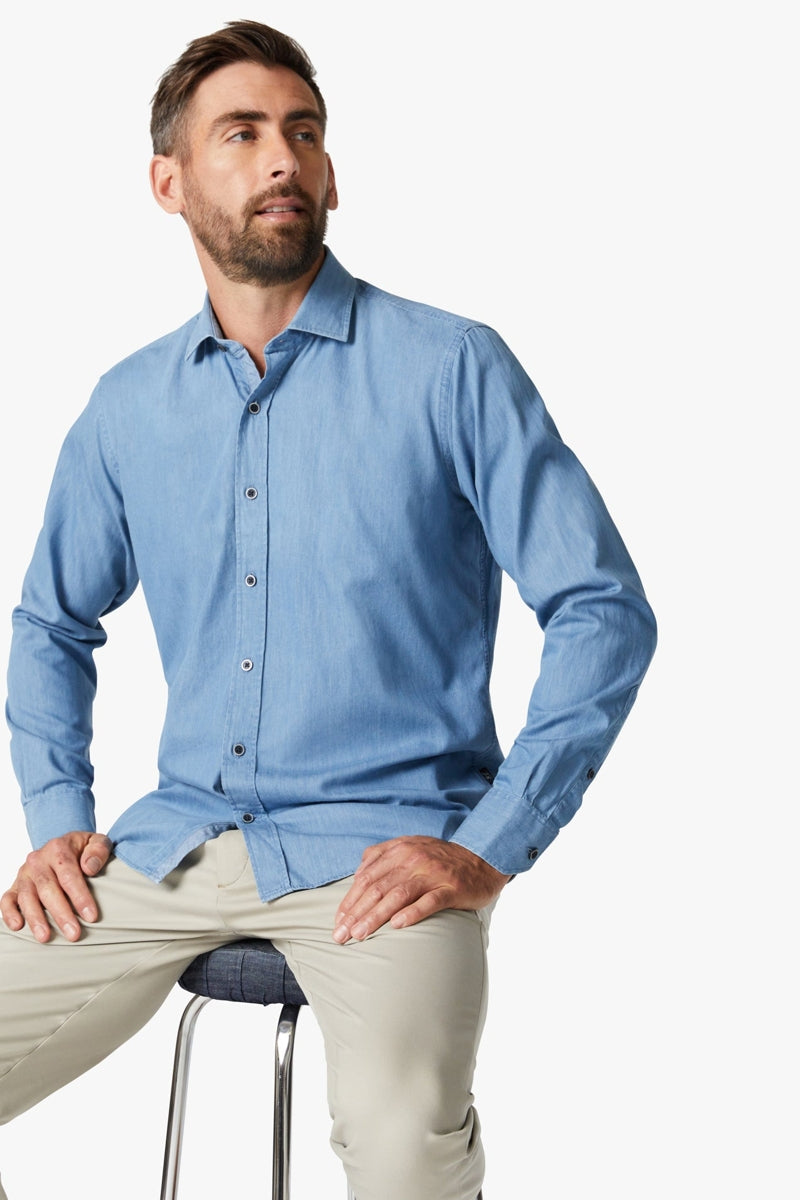 Wholesale,34 Heritage, 34 Heritage Blue Denim Shirt, Blue, Large-47-TagL