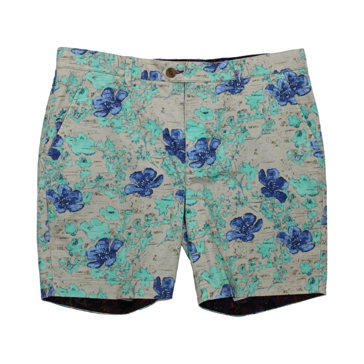 Brand Partner,Lords of Harlech, Lords of Harlech Tan/Blue Hibiscus Print 7