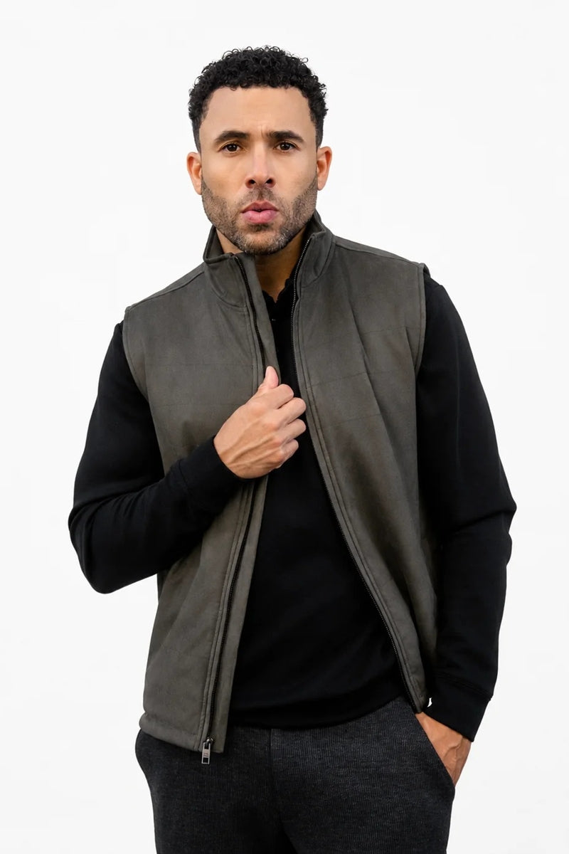 Wholesale,Mason Cruz, Mason Cruz Forest Green Full Zip Vest, Green, Large-44-TagL