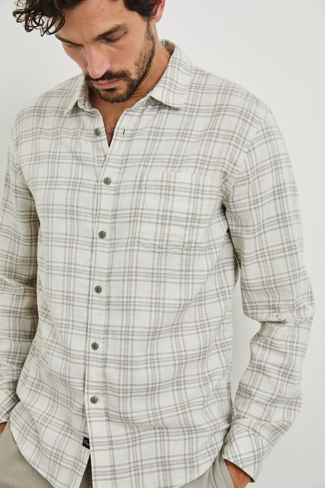 Wholesale,Rails, Rails Cream/Sage Ultra-soft Plaid Shirt, Cream, Medium-44-TagMLarge-46-TagLExtra Large-49-TagXLExtra Extra Large-52-TagXXL