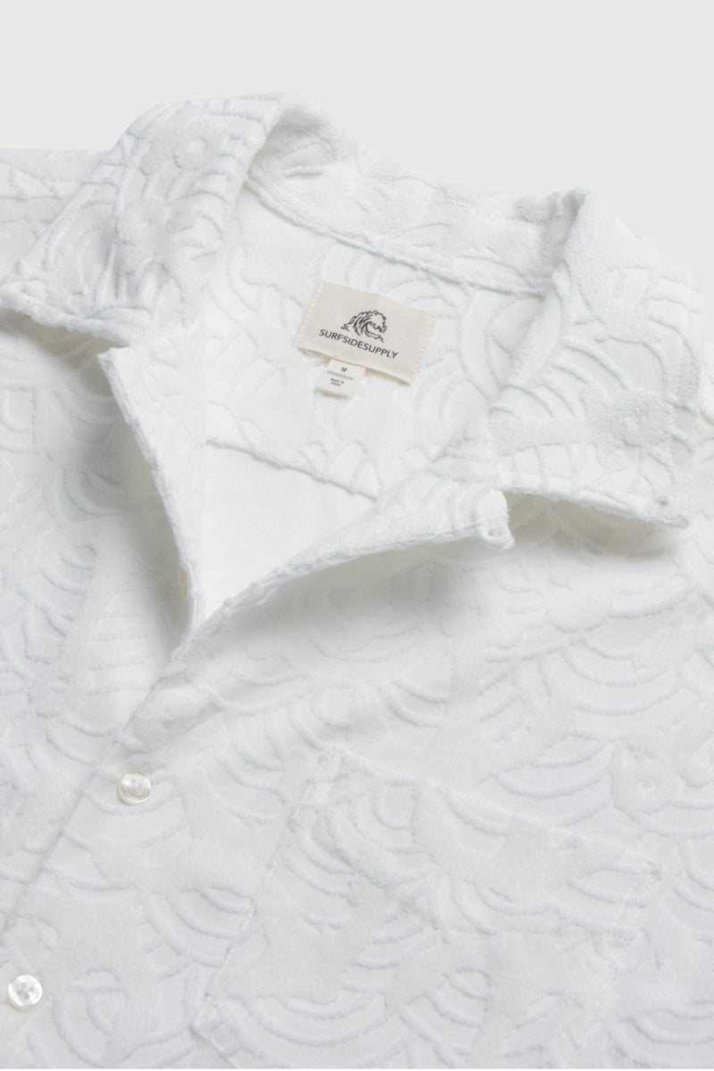 Wholesale,Surfside Supply, Surfside Supply Brilliant White Anchor Textured Knit Shirt, White, Small-40-TagSMedium-42-TagMLarge-44-TagLExtra Large-46-TagXL